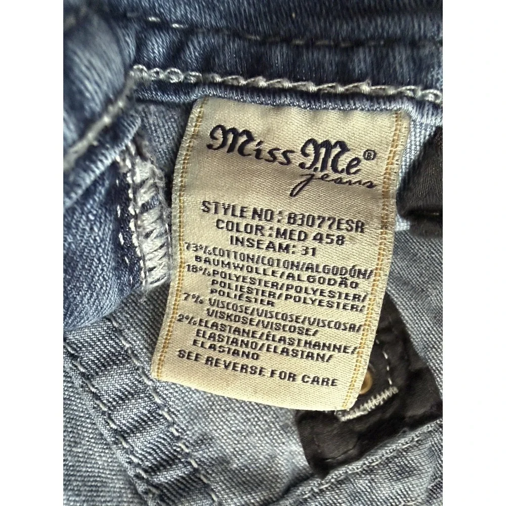Miss Me Jeans Women's 32 Mid Rise Easy Skinny  Denim Blue